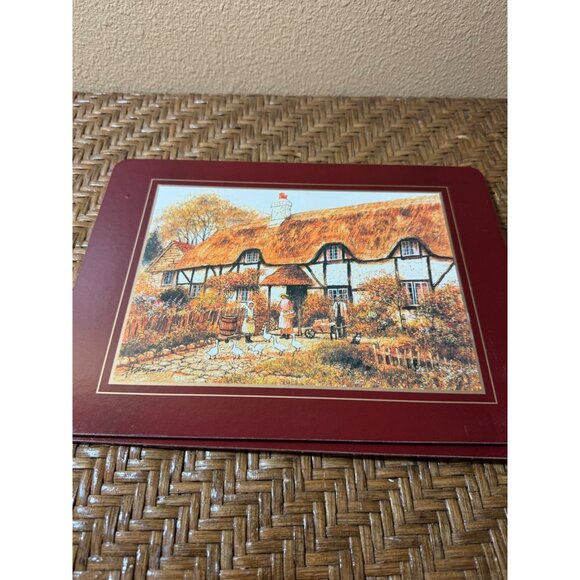 Vintage English Countryside Placemats Set Of 6 Cork Backed - Picture 7 of 9